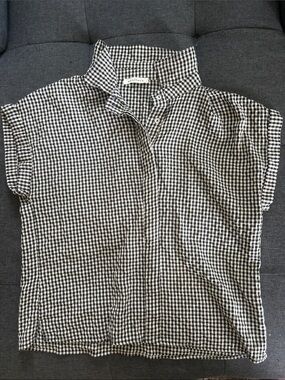Neuflora Black & White Gingham Button-Down Shirt